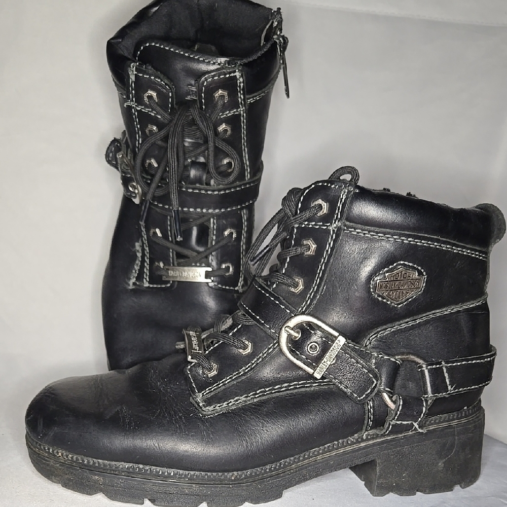 Harley-Davidson Men's Black Leather Boots - Picture 2 of 10